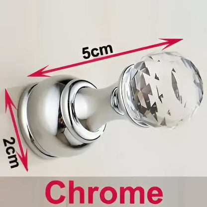 Antique brass wall clothes rack crystal knob bathroom hanger