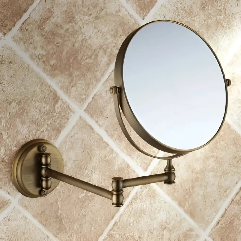 Antique brass wall mirror – bedroom dual side magnifying makeup mirror