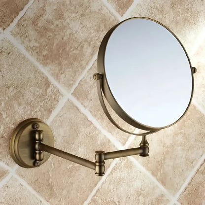 Antique brass wall mirror – bedroom dual side magnifying makeup mirror