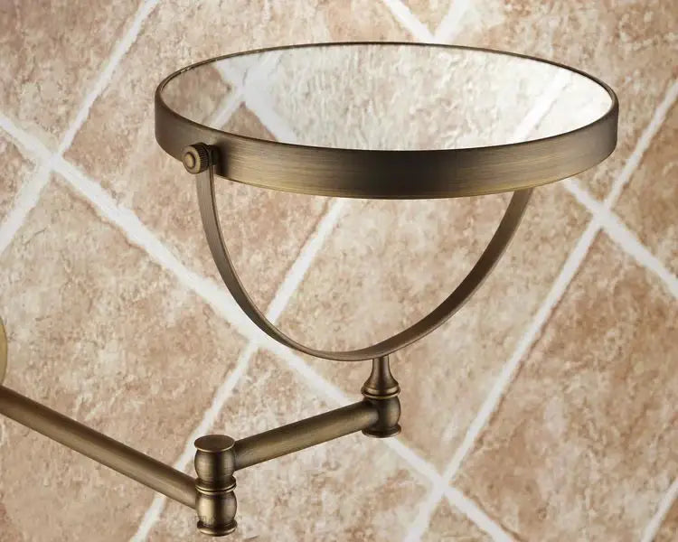 Antique brass wall mirror – bedroom dual side magnifying makeup mirror