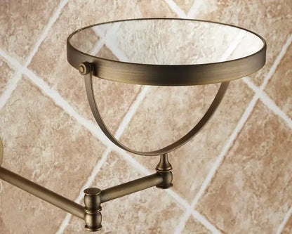 Antique brass wall mirror – bedroom dual side magnifying makeup mirror