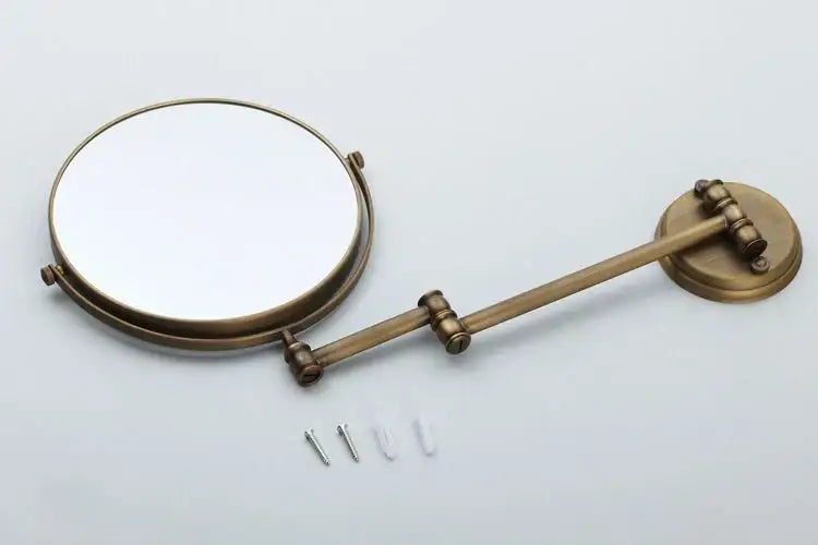 Antique brass wall mirror – bedroom dual side magnifying makeup mirror