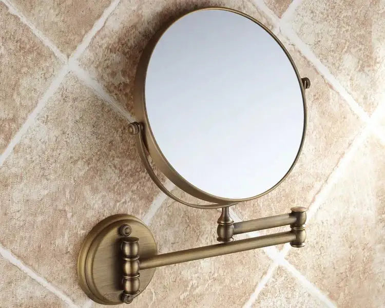 Antique brass wall mirror – bedroom dual side magnifying makeup mirror