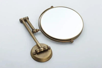 Antique brass wall mirror – bedroom dual side magnifying makeup mirror