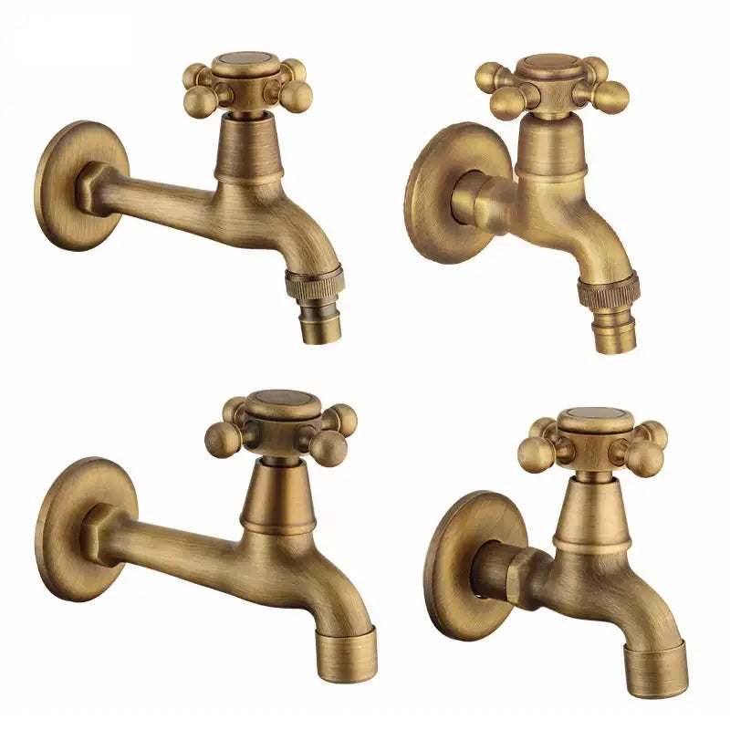 Antique brass wall mount garden faucet garden threaded hose tap