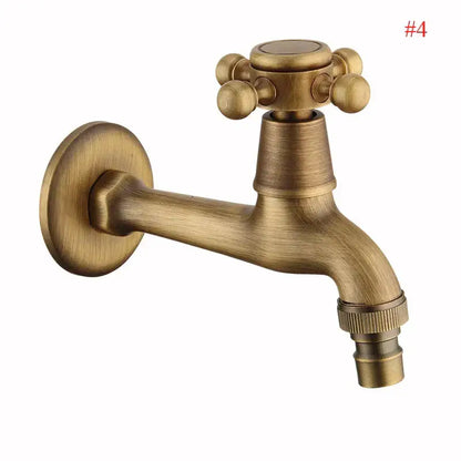 Antique brass wall mount garden faucet garden threaded hose tap