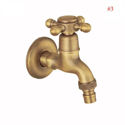 Antique brass wall mount garden faucet garden threaded hose tap
