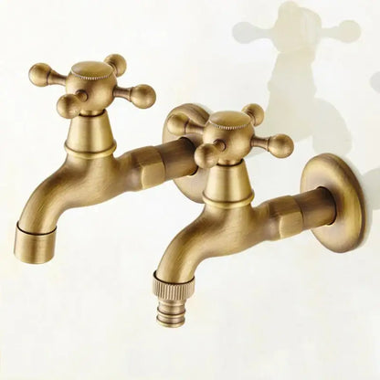 Antique brass wall mount garden faucet garden threaded hose tap