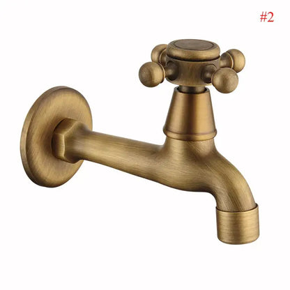 Antique brass wall mount garden faucet garden threaded hose tap