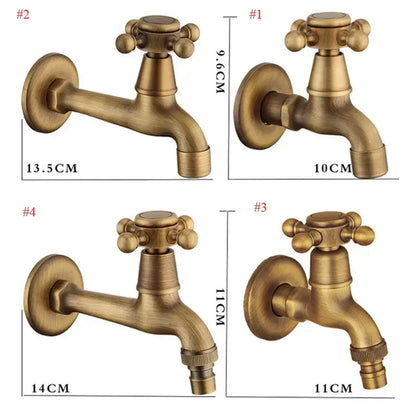 Antique brass wall mount garden faucet garden threaded hose tap