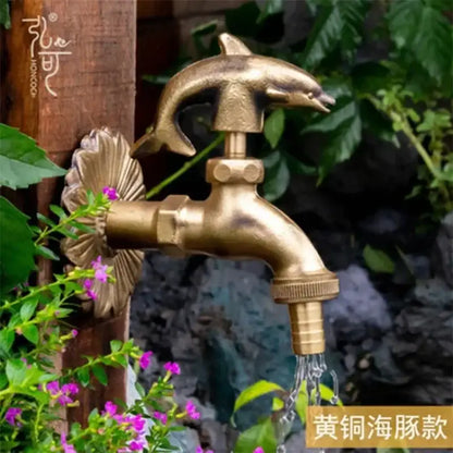 Antique bird brass wall mount garden faucet garden decor
