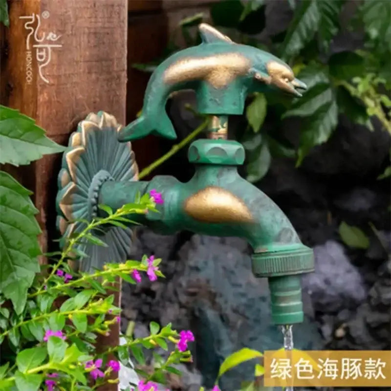 Antique bird brass wall mount garden faucet garden decor