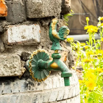 Antique bird brass wall mount garden faucet garden decor