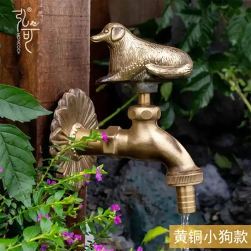 Antique bird brass wall mount garden faucet garden decor
