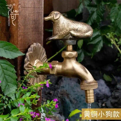 Antique bird brass wall mount garden faucet garden decor