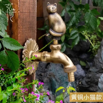 Antique bird brass wall mount garden faucet garden decor