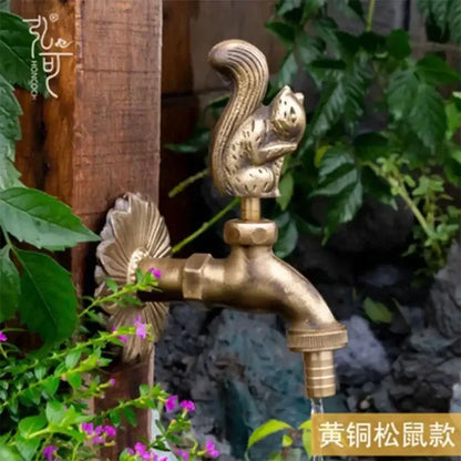 Antique bird brass wall mount garden faucet garden decor
