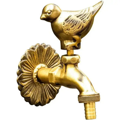 Antique bird brass wall mount garden faucet garden decor