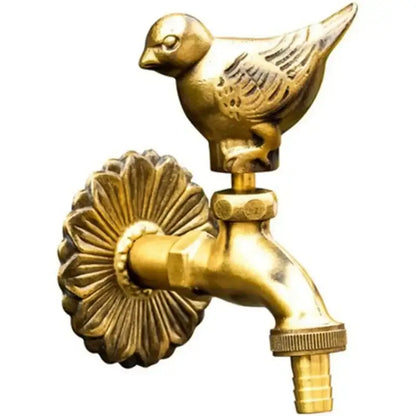 Antique bird brass wall mount garden faucet garden decor