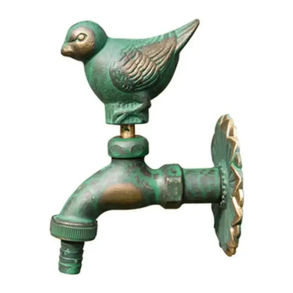 Antique bird brass wall mount garden faucet garden decor