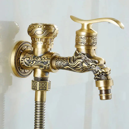 Antique dragon brass wall mounted bidet faucet bathroom shower sprayer