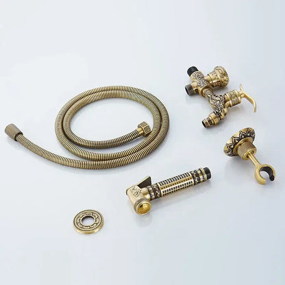 Antique dragon brass wall mounted bidet faucet bathroom shower sprayer