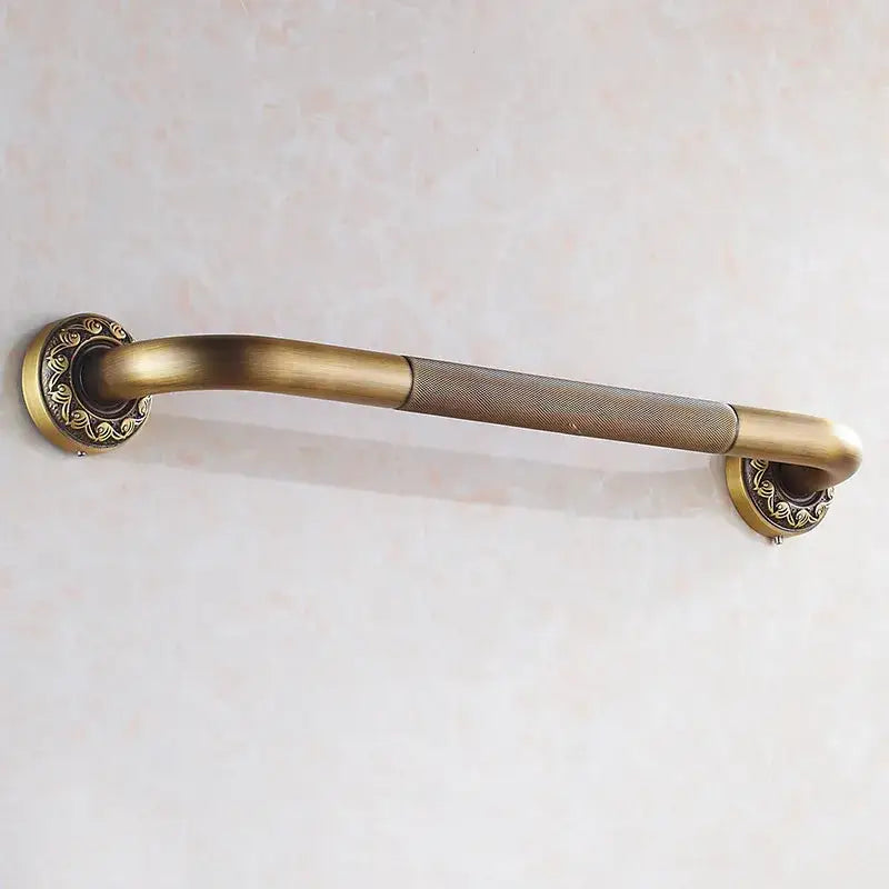 Antique brass wall mounted grab bar bathroom safety handle
