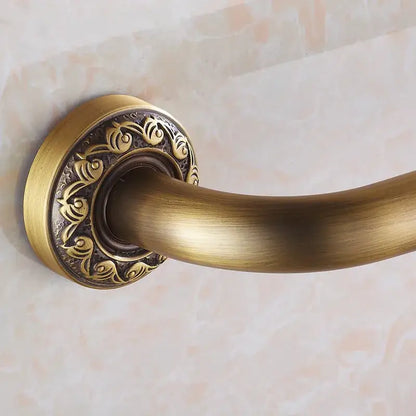 Antique brass wall mounted grab bar bathroom safety handle