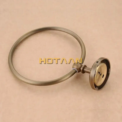 Antique brass rope twist towel ring holder for bathroom