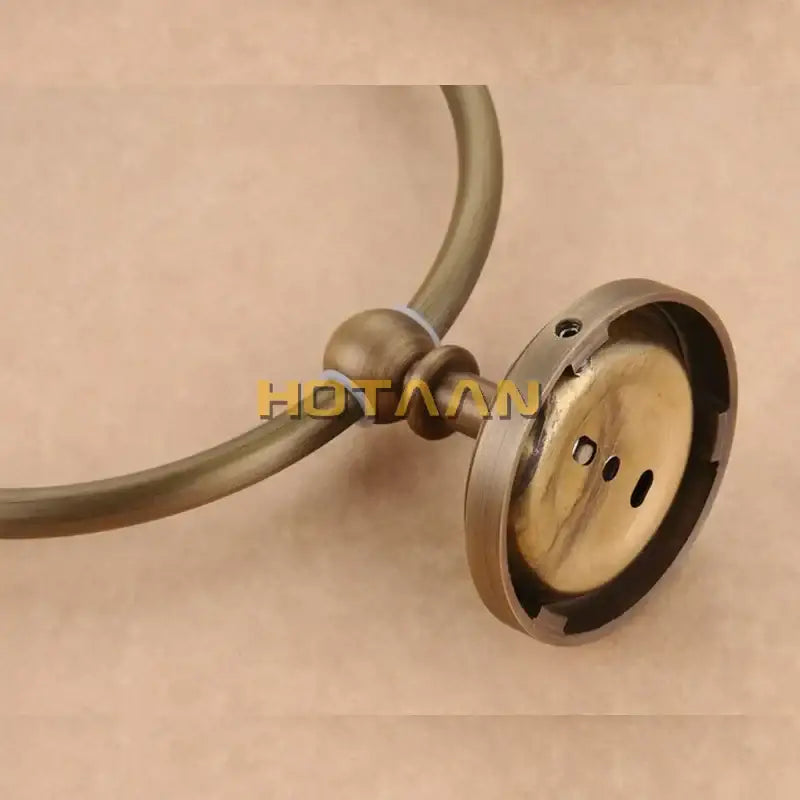 Antique brass rope twist towel ring holder for bathroom