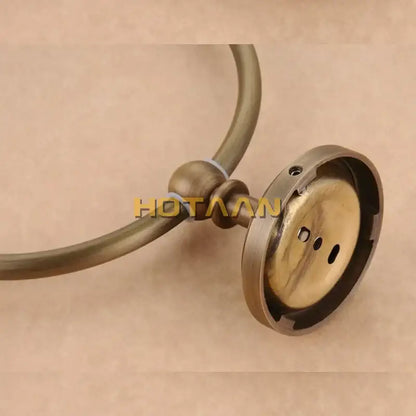 Antique brass rope twist towel ring holder for bathroom