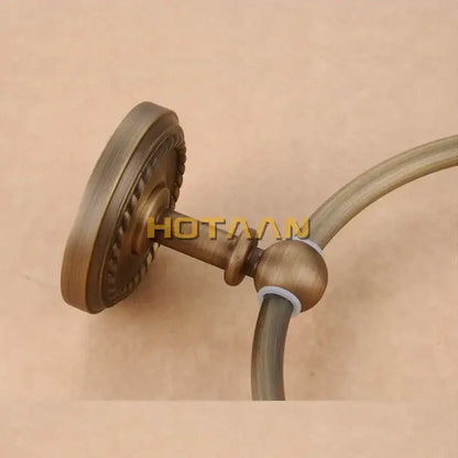 Antique brass rope twist towel ring holder for bathroom
