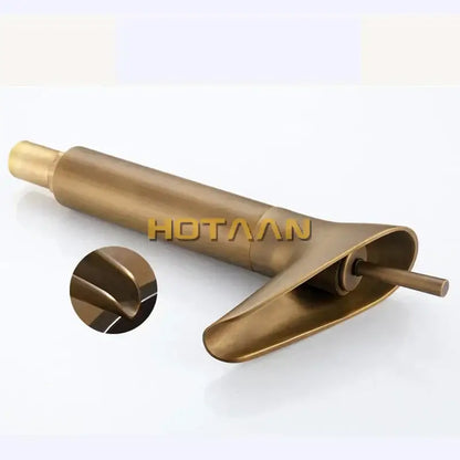 Antique brass waterfall basin faucet mixer for bathroom sink