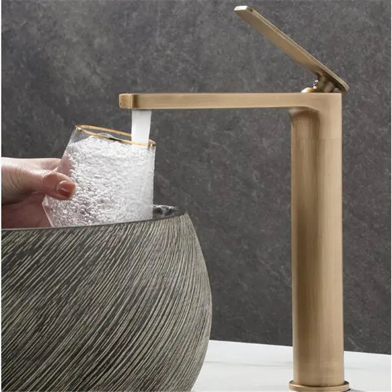 Modern antique bronze basin faucet waterfall bathroom sink mixer tap