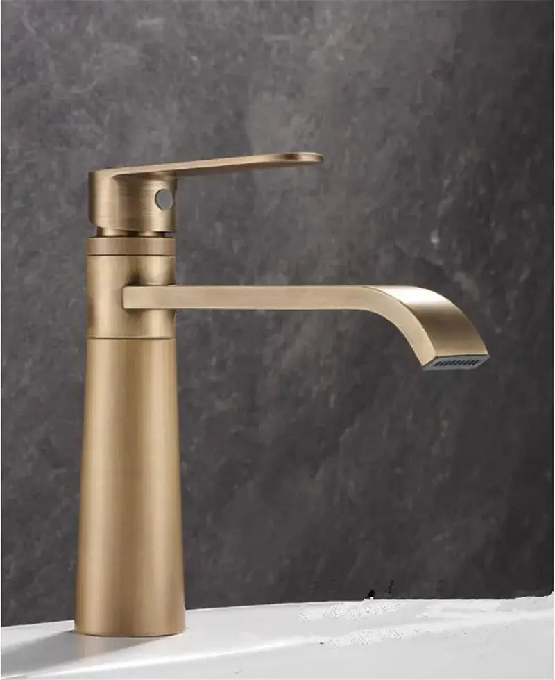 Modern antique bronze basin faucet bathroom tall brass mixer tap