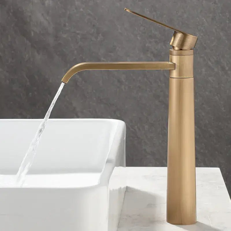 Modern antique bronze basin faucet bathroom tall brass mixer tap