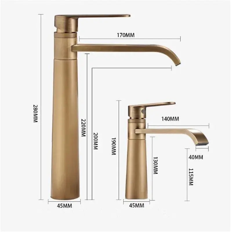 Modern antique bronze basin faucet bathroom tall brass mixer tap