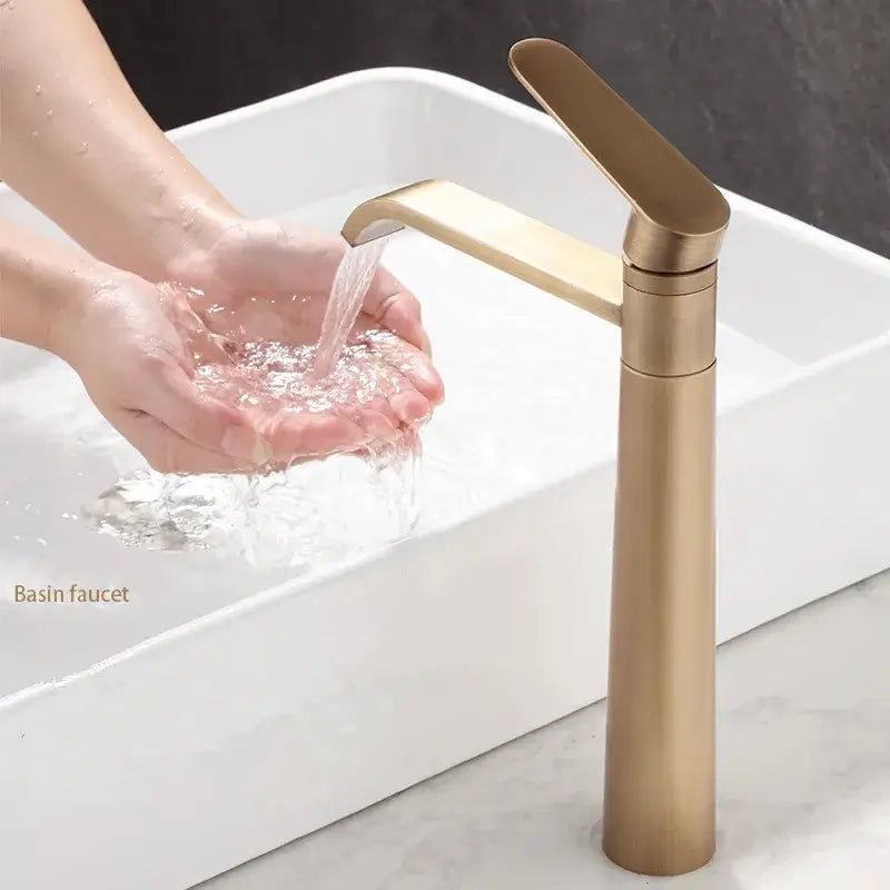 Modern antique bronze basin faucet bathroom tall brass mixer tap