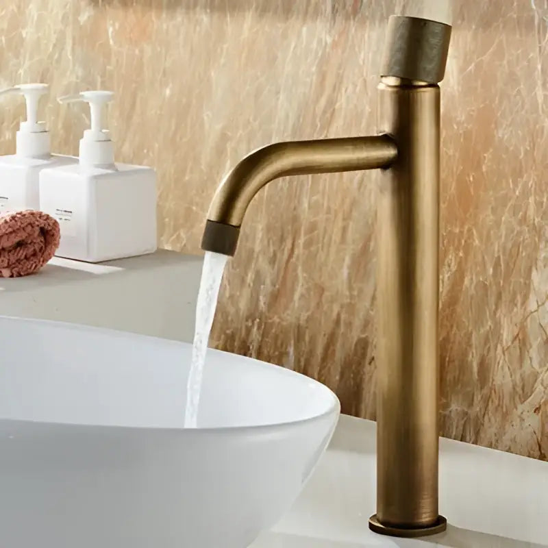 Modern antique bronze basin faucet bathroom knurled brass mixer tap