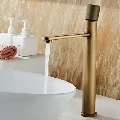 Modern antique bronze basin faucet bathroom knurled brass mixer tap