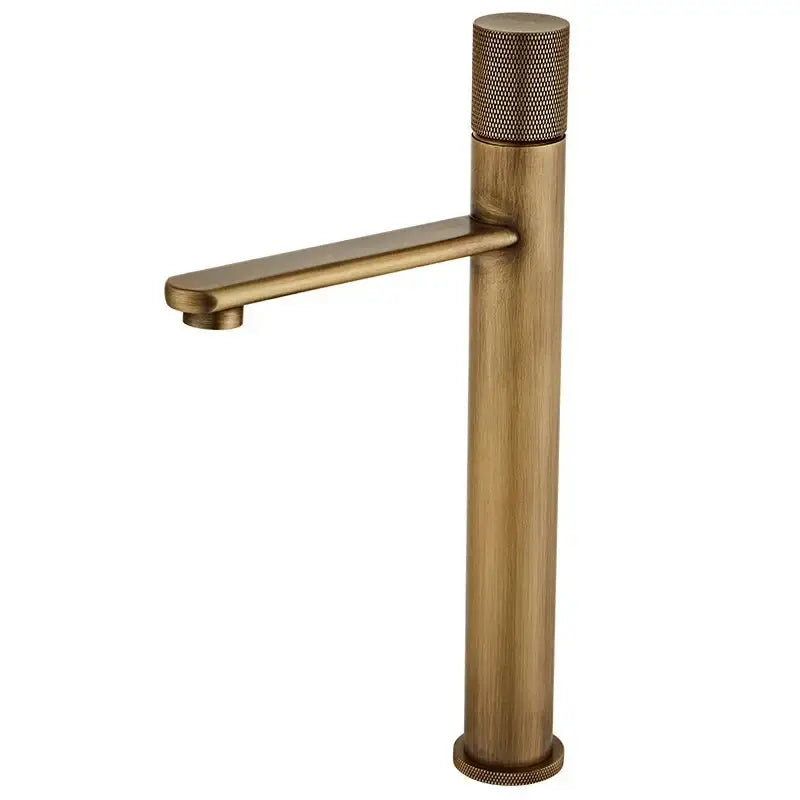 Modern antique bronze basin faucet bathroom knurled brass mixer tap