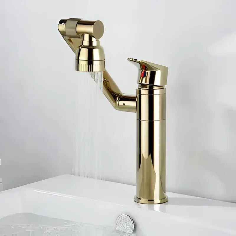 Modern antique bronze bathroom sink faucet with textured knob