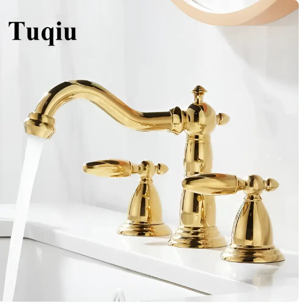 Modern antique bronze bathroom sink faucet with textured knob