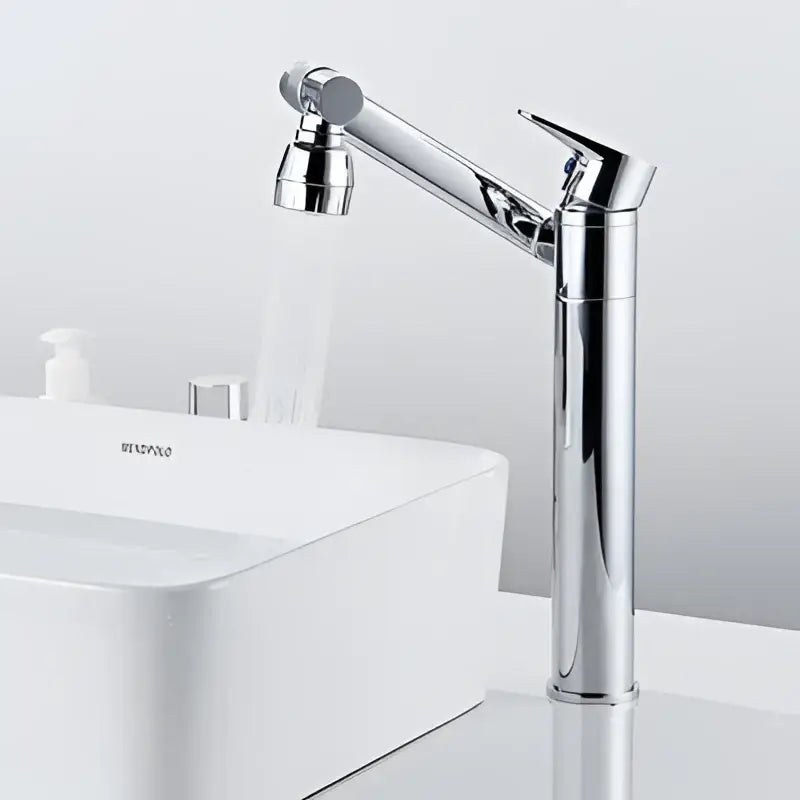 Modern antique bronze bathroom sink faucet with textured knob