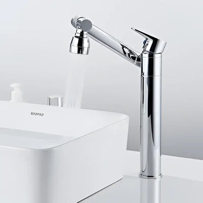 Modern antique bronze bathroom sink faucet with textured knob