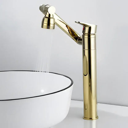 Modern antique bronze bathroom sink faucet with textured knob