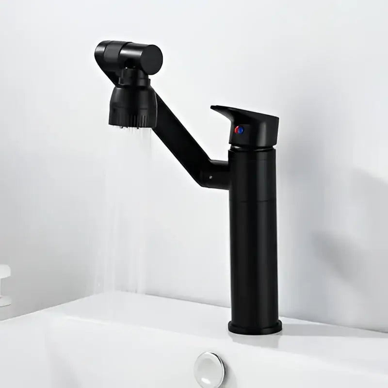 Modern antique bronze bathroom sink faucet with textured knob