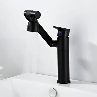 Modern antique bronze bathroom sink faucet with textured knob