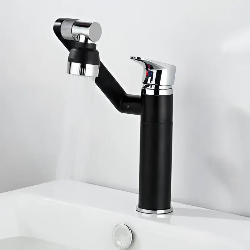 Modern antique bronze bathroom sink faucet with textured knob