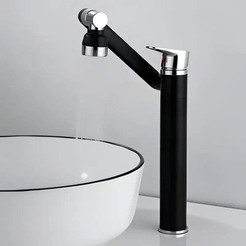 Modern antique bronze bathroom sink faucet with textured knob